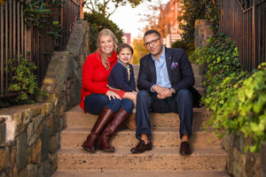 Family on Steps