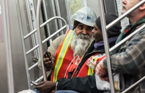 MTA workers on subway - racial and religious harmony on public transportation in NYC