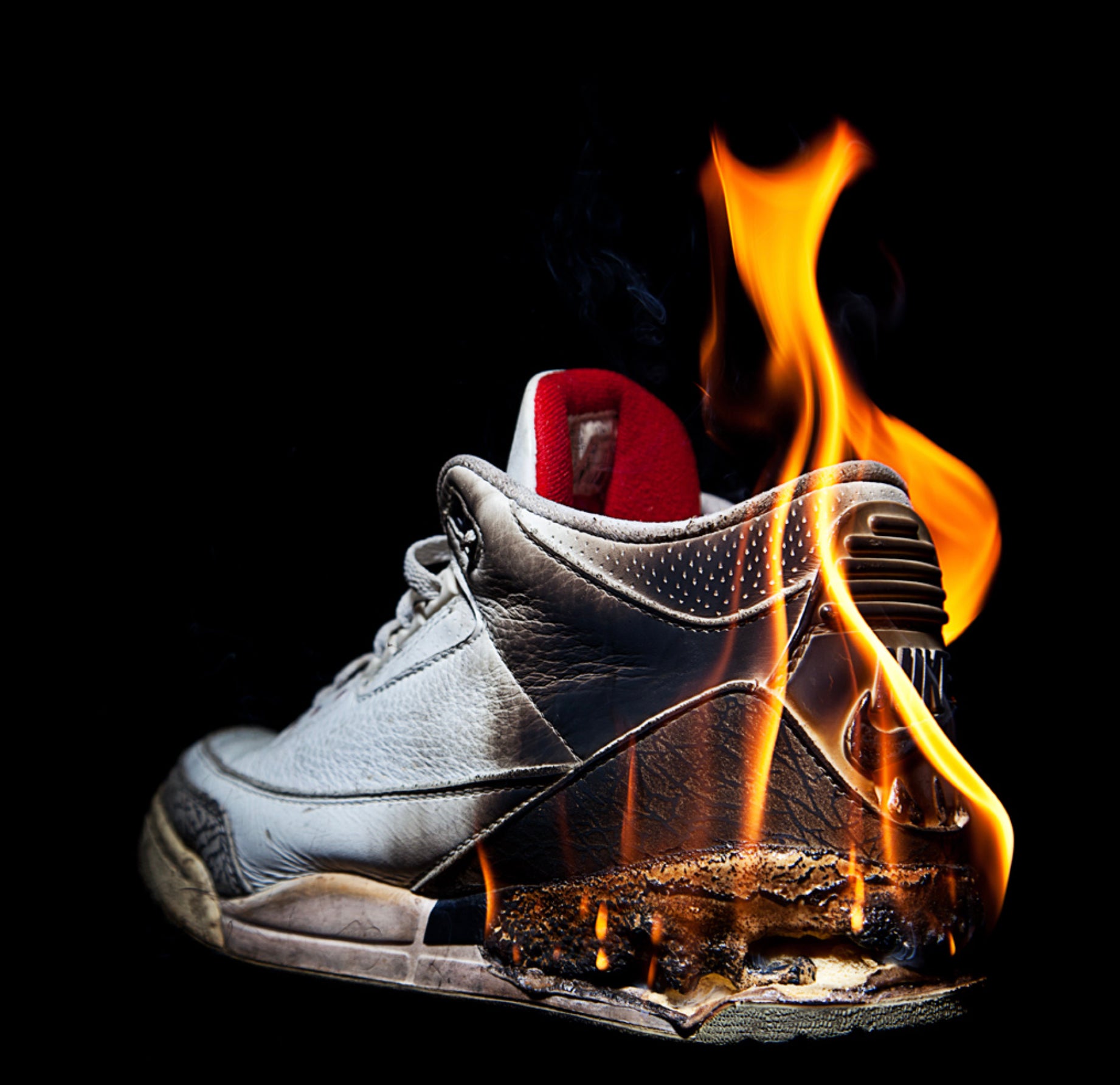 Sneakers on fire