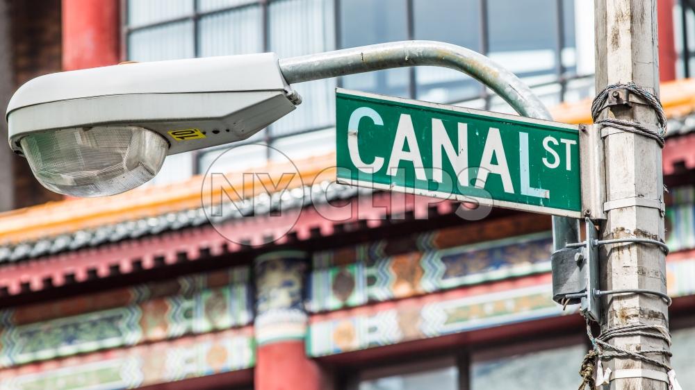 Canal Street sign close up in Chinatown in Downtown Manhattan New York City NYC