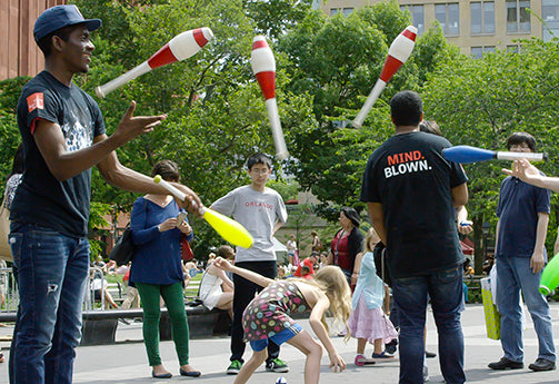 Jugglers in park